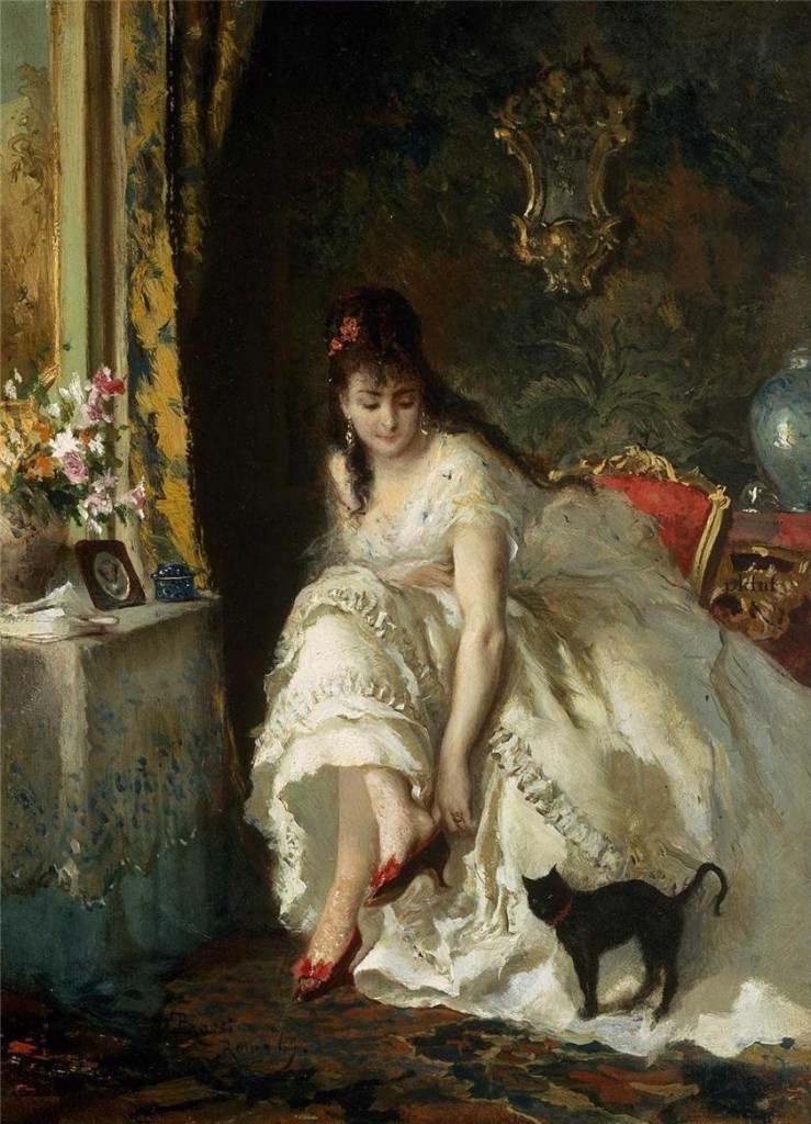 In the Boudoir, 1869. Lucius Rossi. (Source: Wikimedia Commons)