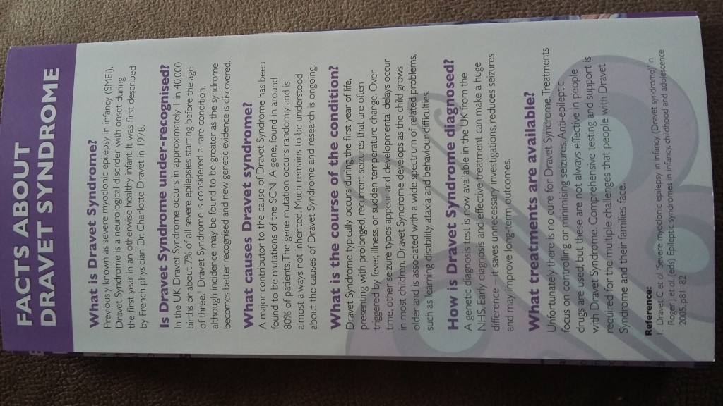 Leaflet for Dravet Syndrome. (Source: Danielle Davis)