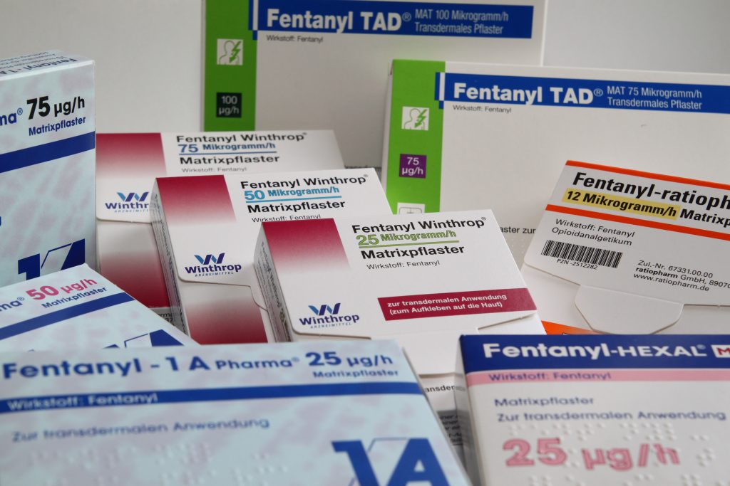 Fentanyl packages. (Wikimedia Commons)