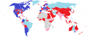 A map of the world depicting the legal status of cannabis