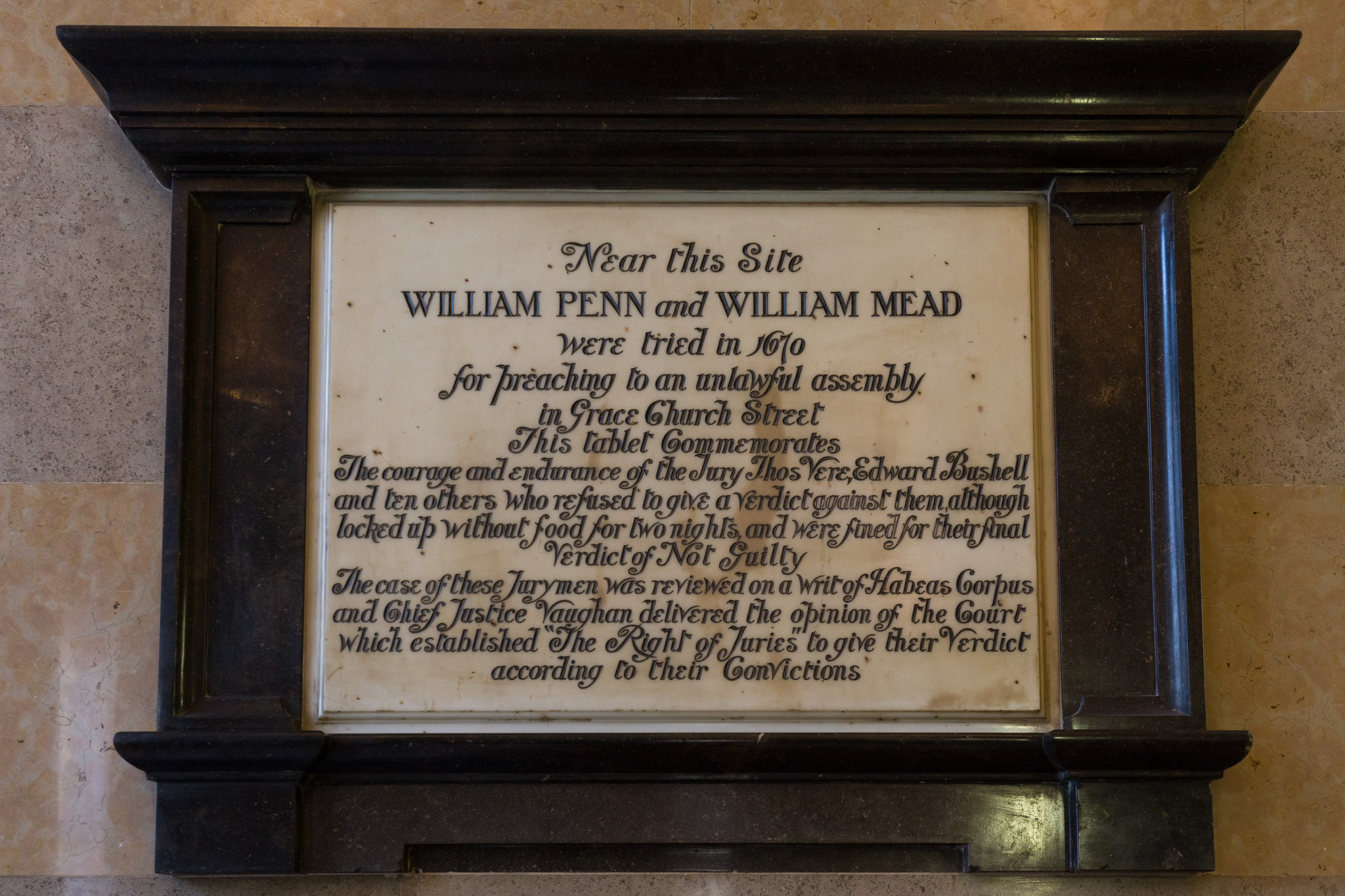 William Penn & William Mead Plaque (Flickr: Paul Clarke)