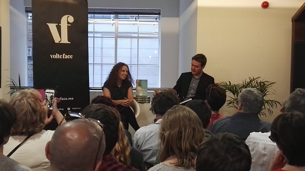 Maia Szalavitz in conversation with Johann Hari at the 'Unbroken Brain' book launch hosted by Volteface. (Source: Drugs and Me)