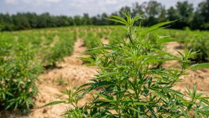 cannabis plants growing in a field